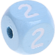 Cubos con letras en relieve de 10 mm en color azul bebé : 2