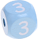 Cubos em azul bebé com letras em relevo, de 10 mm : 3