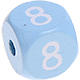 Cubos em azul bebé com letras em relevo, de 10 mm : 8