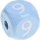 Нежно-голубой кубики с рельефными буквами 10 мм : 9