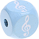 Cubes à lettres gravées Azul bebé, 10 mm – Dessins : clef
