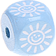 Нежно-голубой кубики с рельефными буквами 10 мм – изображениями : солнце