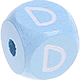 Cubos con letras en relieve de 10 mm en color azul bebé : D