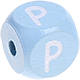 Cubos con letras en relieve de 10 mm en color azul bebé : P