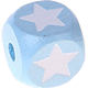 Cubos con letras en relieve de 10 mm en color azul bebé con imágenes : estrella