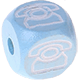 Cubos con letras en relieve de 10 mm en color azul bebé con imágenes : teléfono
