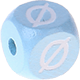 baby blue embossed letter cubes, 10 mm : Ø