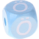 Нежно-голубой кубики с рельефными буквами 10 мм : Ö