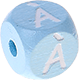 Cubos con letras en relieve de 10 mm en color azul bebé en francés : À