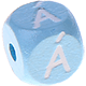 Cubos con letras en relieve de 10 mm en color azul bebé en portugués : Á