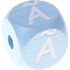 Cubos con letras en relieve de 10 mm en color azul bebé en portugués : Ã