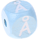 Cubos em azul bebé com letras em relevo, de 10 mm : Å