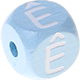 Světle modré ražené kostky s písmenky 10 mm – portugalština : Ê