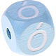 Cubos em azul bebé com letras em relevo, de 10 mm – Polaco : Ó