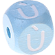 Cubes à lettres gravées Azul bebé, 10 mm – Français : Ù