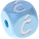 Cubos em azul bebé com letras em relevo, de 10 mm – Polaco : Ć
