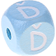 Cubos em azul bebé com letras em relevo, de 10 mm – Checo : Ď