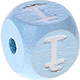 Нежно-голубой кубики с рельефными буквами 10 мм – Литовский язык : Į