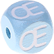 Cubes à lettres gravées Azul bebé, 10 mm – Français : Œ