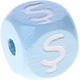 Cubos em azul bebé com letras em relevo, de 10 mm – Turco : Ş