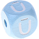 Нежно-голубой кубики с рельефными буквами 10 мм – Литовский язык : Ū
