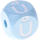 Cubos em azul bebé com letras em relevo, de 10 mm – Checo : Ů