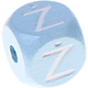 Světle modré ražené kostky s písmenky 10 mm – polština : Ż