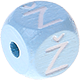 Нежно-голубой кубики с рельефными буквами 10 мм – Литовский язык : Ž