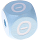 Cubos con letras en relieve de 10 mm en color azul bebé en griego : Θ