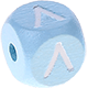 Cubos em azul bebé com letras em relevo, de 10 mm – Grego : Λ