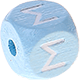 Cubos em azul bebé com letras em relevo, de 10 mm – Grego : Σ