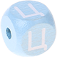 Cubos em azul bebé com letras em relevo, de 10 mm – Russo : Ц