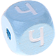 Cubos con letras en relieve de 10 mm en color azul bebé en ruso : Ч