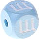 Cubos em azul bebé com letras em relevo, de 10 mm – Russo : Щ