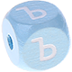 Cubos con letras en relieve de 10 mm en color azul bebé en ruso : ъ