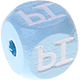 Cubos con letras en relieve de 10 mm en color azul bebé en ruso : ы