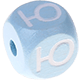 Světle modré ražené kostky s písmenky 10 mm – ruština : Ю