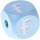 Cubos em azul bebé com letras em relevo, de 10 mm – Cazaque : Ғ