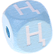 baby blue embossed letter cubes, 10 mm – Kazakh : Ң