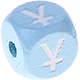 baby blue embossed letter cubes, 10 mm – Kazakh : Ұ
