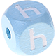 baby blue embossed letter cubes, 10 mm – Kazakh : Һ