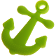 silicone bite pendant – anchor : yellow green