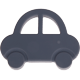 Silikonové kousátko ve tvaru auta : šedá
