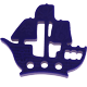Mordedor colgante de silicona – Barco : azul oscuro