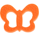 Mordedor colgante de silicona – Mariposa : naranja