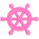 silicone bite pendant – steering wheel : baby pink