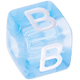 Modré umělohmotné kostky s písmenky dle volby : B
