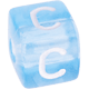 Niebieski plastik kostek z literami – wybór : C