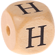 Cubos com letras em relevo, de 12 mm : H