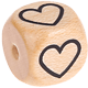 Cubos com letras em relevo, de 12 mm : coração